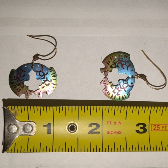 Holly Yashi Kissing Fish Niobium Dangle Earrings - Picture 8 of 8
